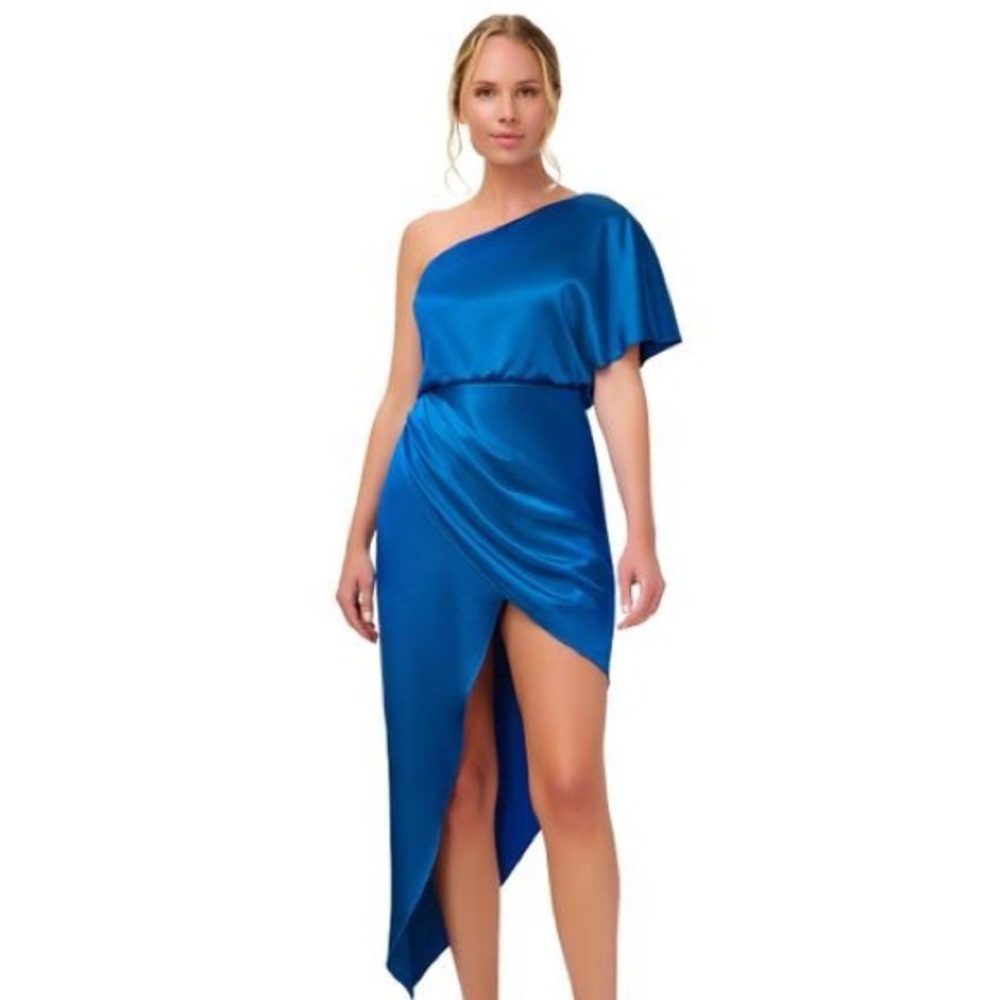 Aidan Mattox Satin Royal Blue Dress